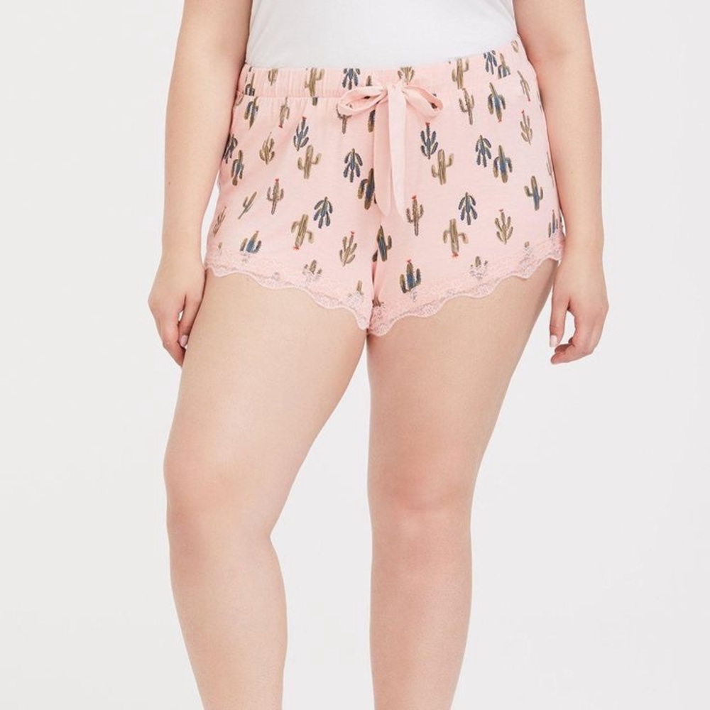 Torrid Super Soft Lace Trim Short in Pink Cactus